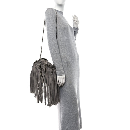 Stella McCartney Shaggy Deer Fringe Mini Falabella Tote Grey 2 of 13
