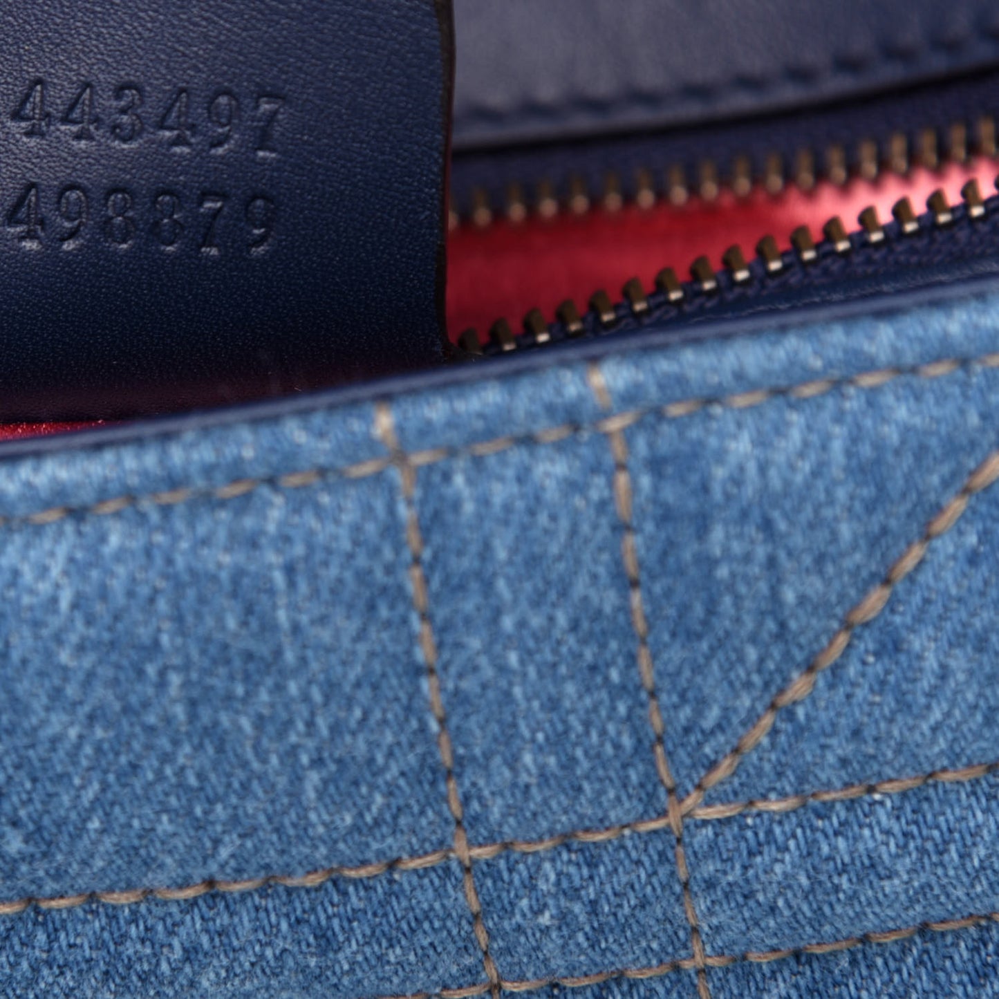Denim Matelasse Pearl Studded Small GG Marmont Shoulder Bag Blue