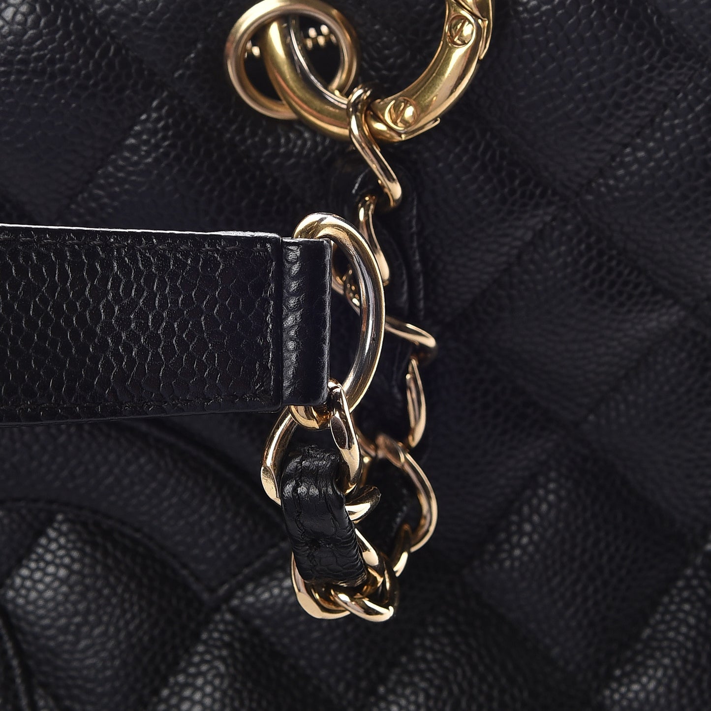 Caviar Quilted Grand Shopping Tote GST Black
