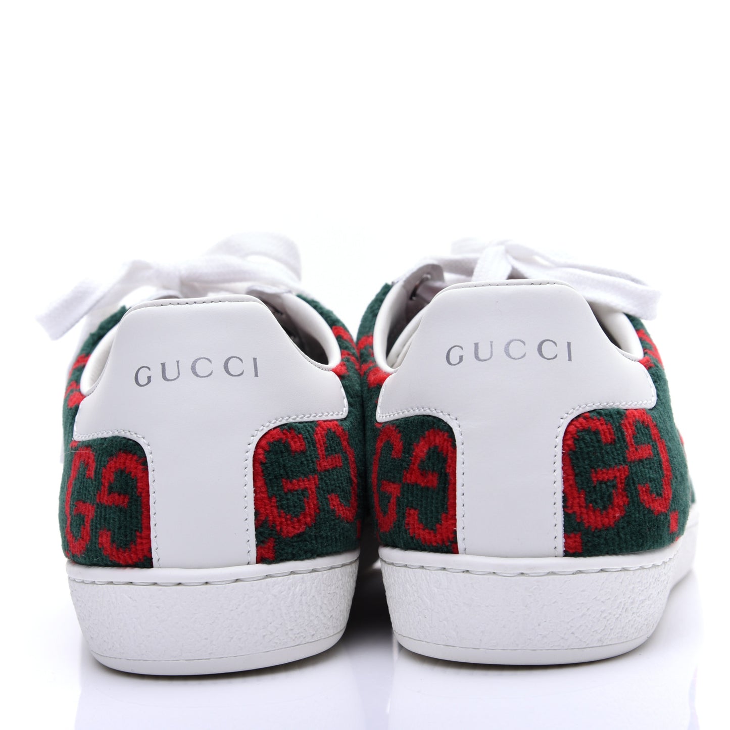 Terry Cloth GG Monogram Web Womens Ace Sneakers 36.5 Green Red