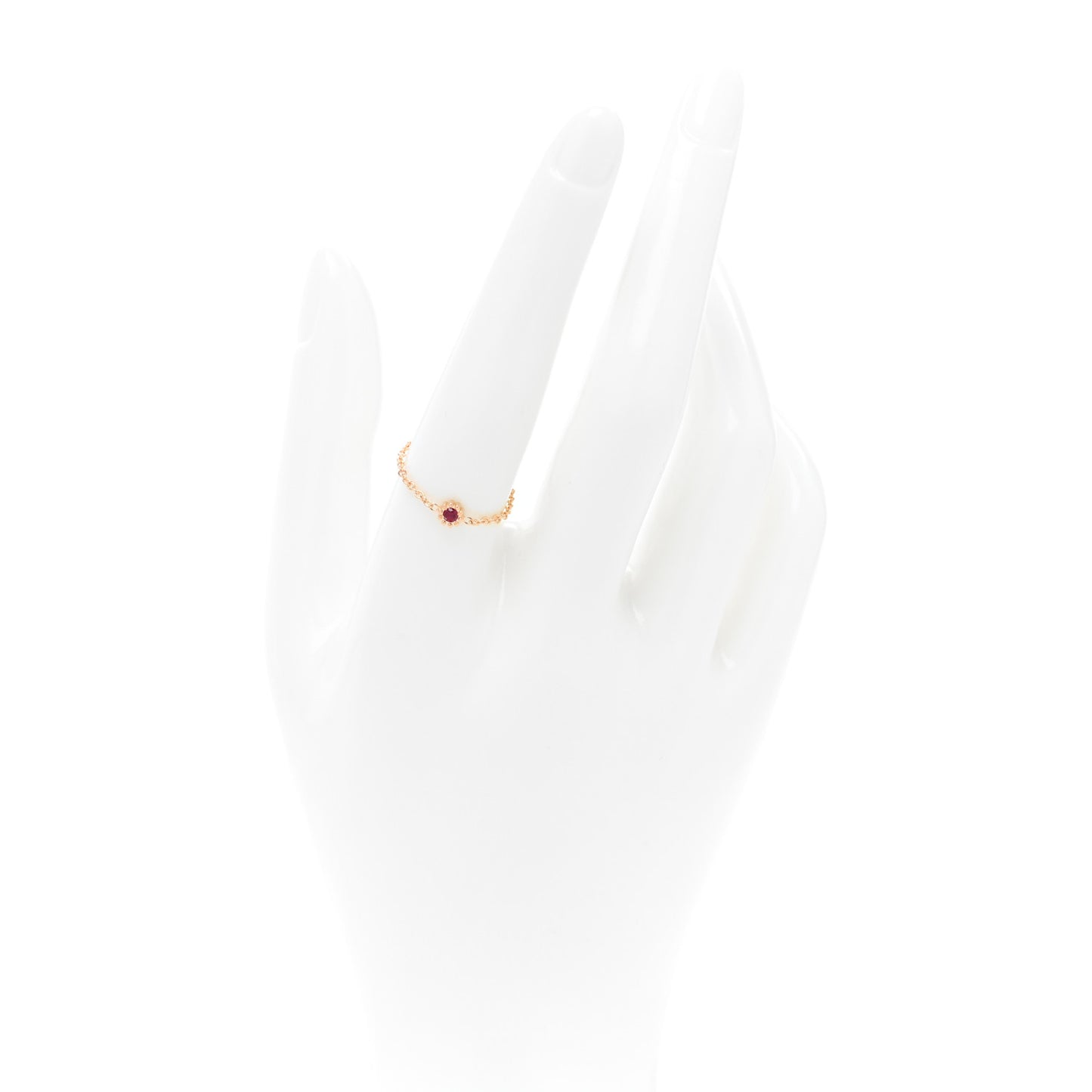 8K Rose Gold Ruby Mimioui Chain Ring 58 8.25