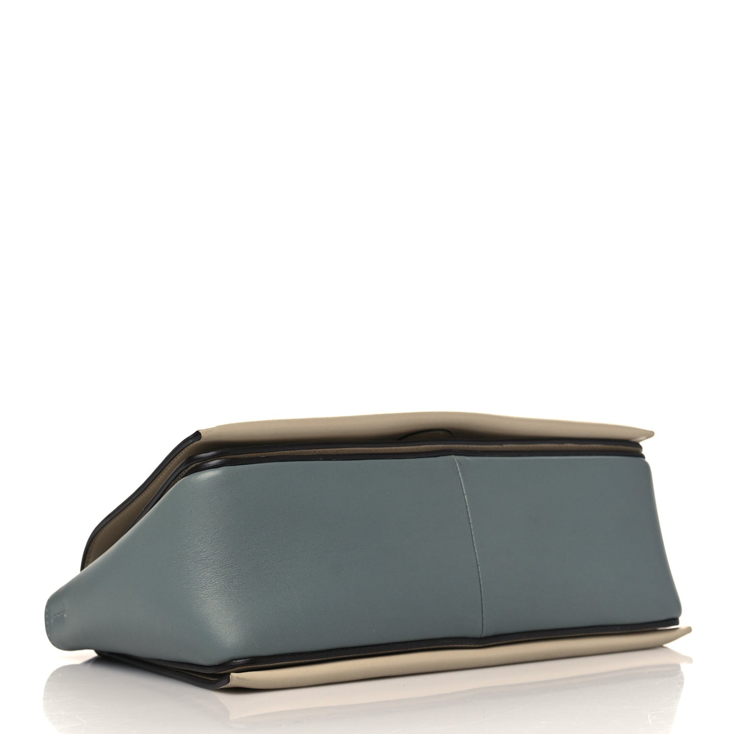 Shiny Smooth Calfskin Medium Frame Shoulder Bag Grege Storm