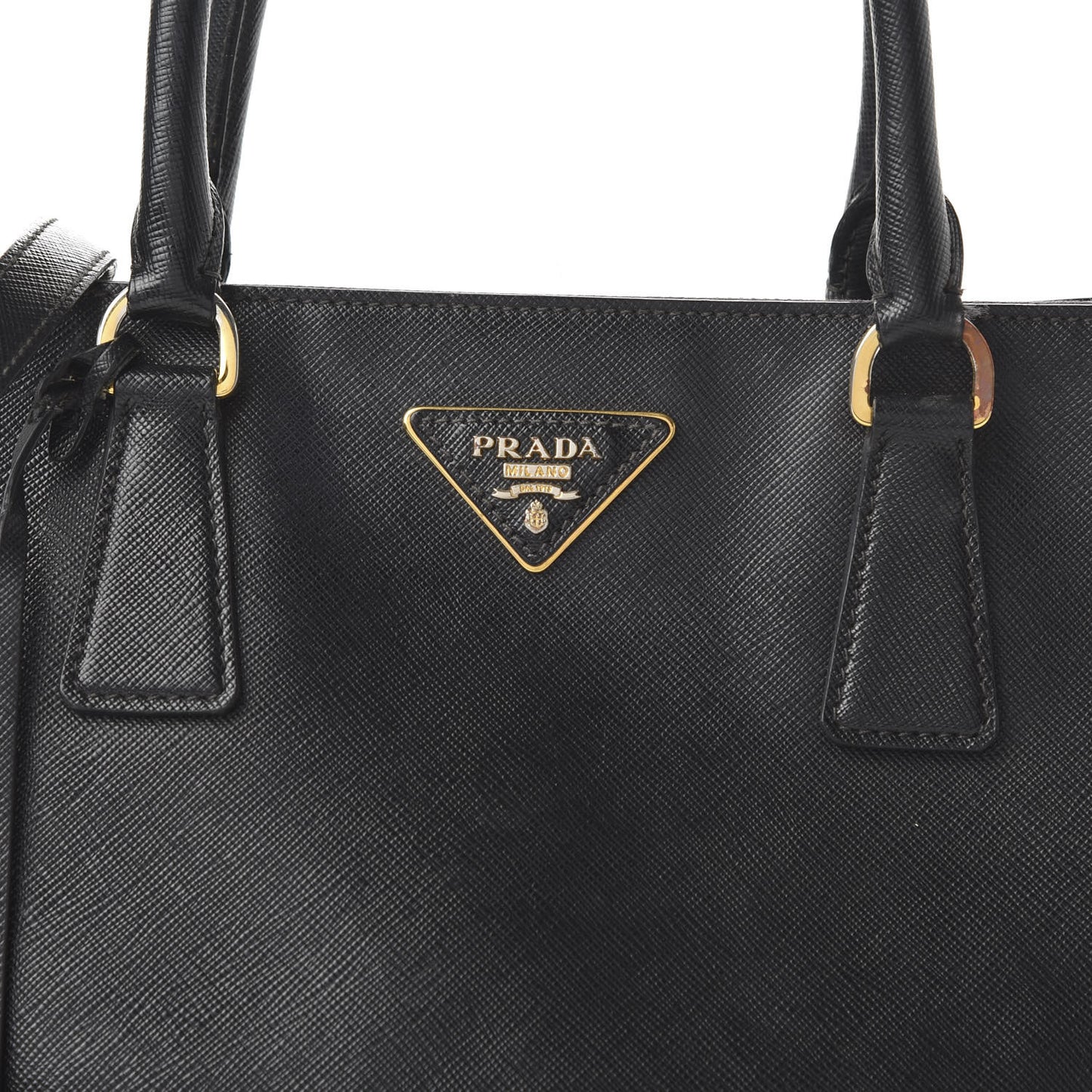 Saffiano Medium Galleria Double Zip Tote Black