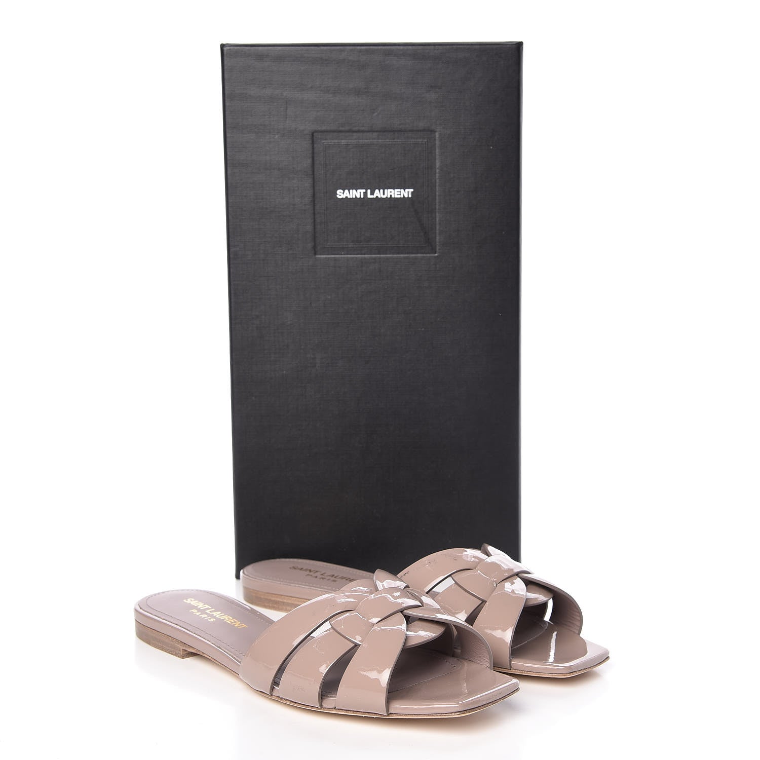 Saint Laurent Patent Tribute 05 Slide Sandals 36.5 Powder Pink 14 of 14