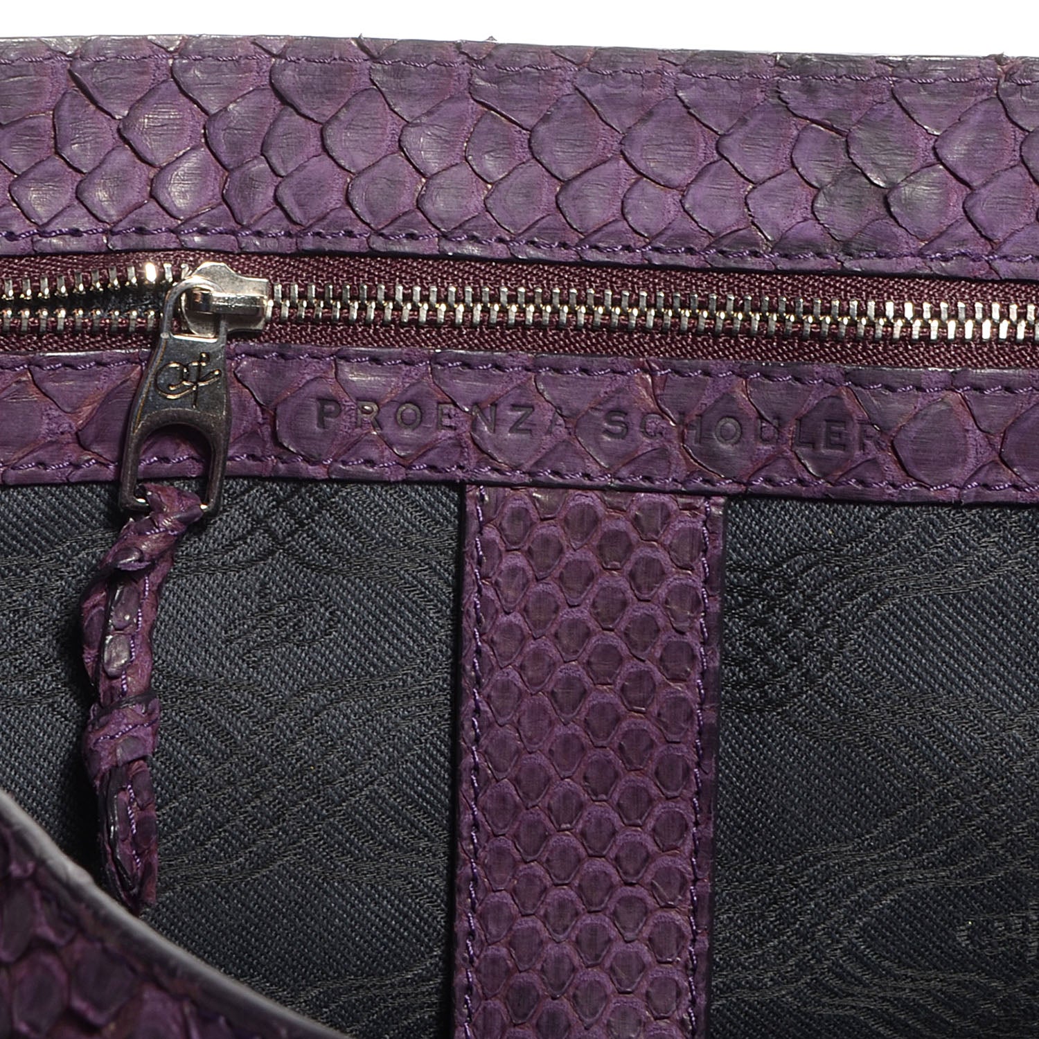 Proenza Schouler Python Medium PS1 Satchel Purple 11 of 15