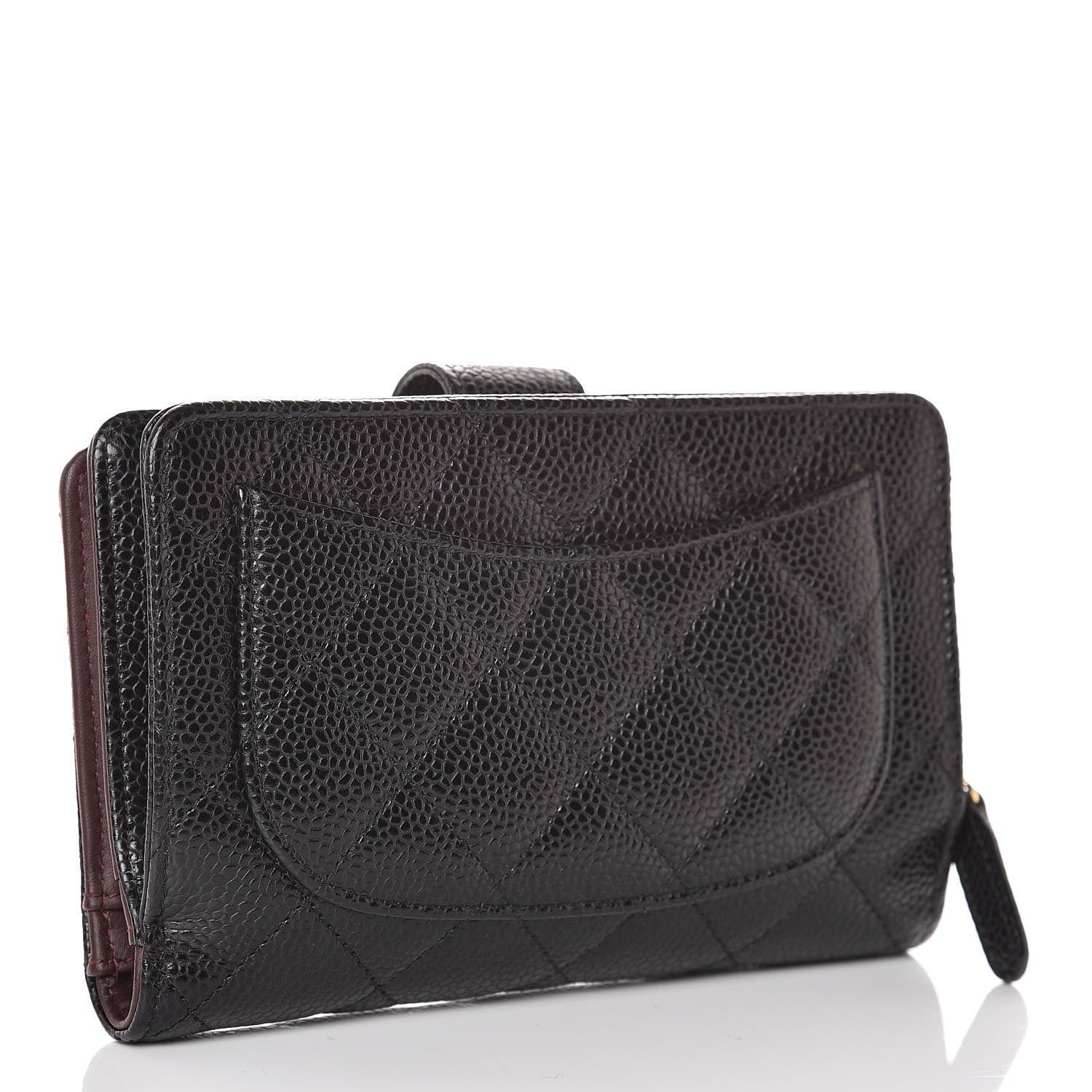 Chanel Caviar Quilted Zipped Pocket Wallet Black 3 of 10