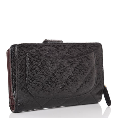 Chanel Caviar Quilted Zipped Pocket Wallet Black 3 of 10