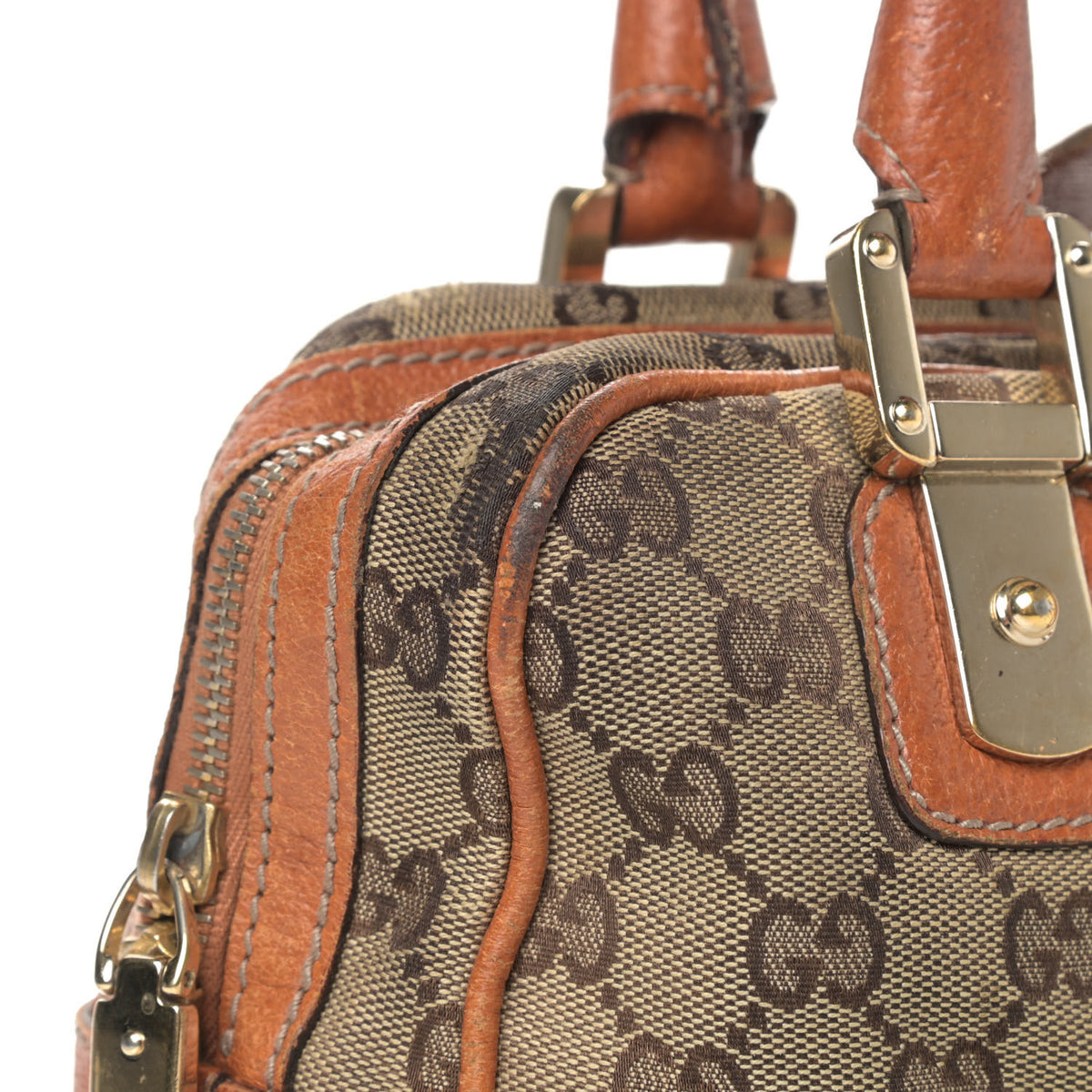 Gucci Monogram Glam Boston Tote Orange 8 of 12