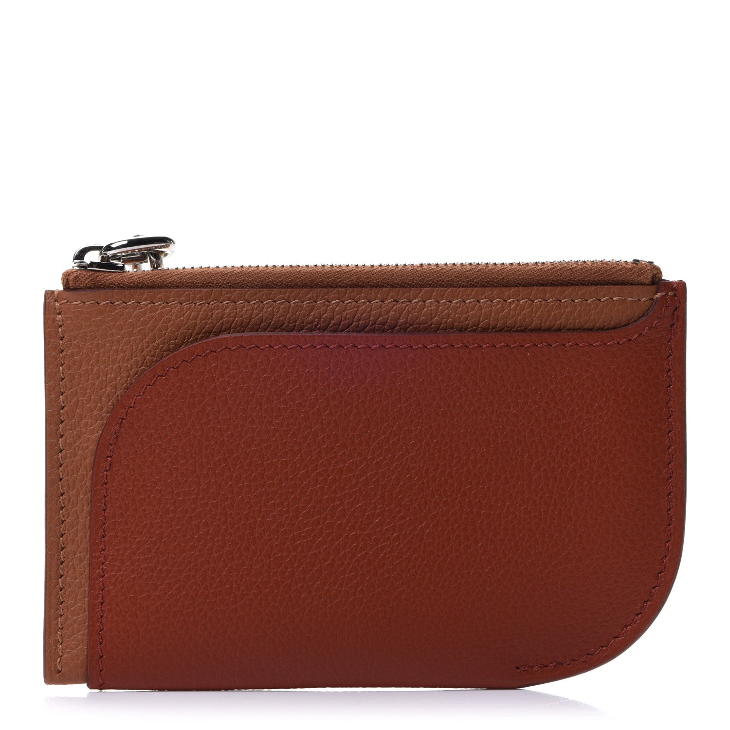 Hermes Evercolor Bi-Color Porte-cartes Strap Card Holder Gold Cuivre 1 of 7