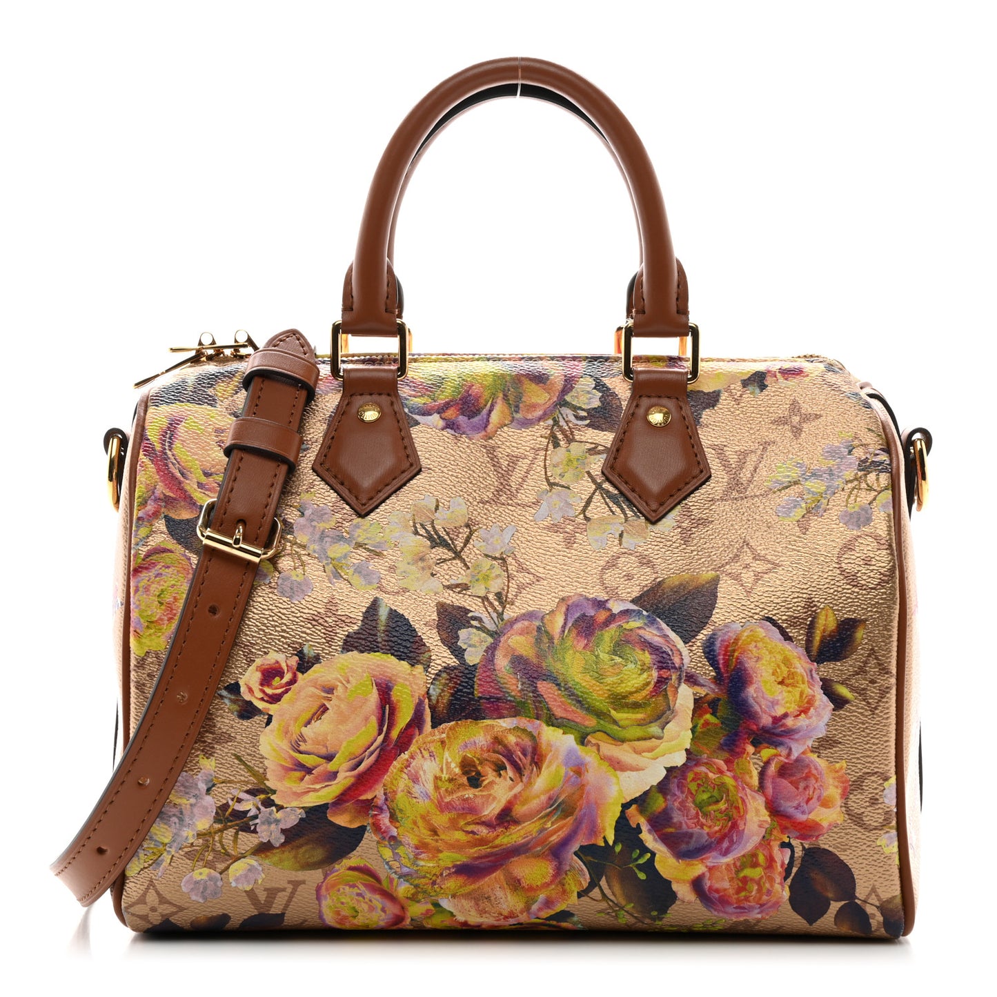 Metallic Monogram LV Garden Speedy Bandouliere 25 Gold