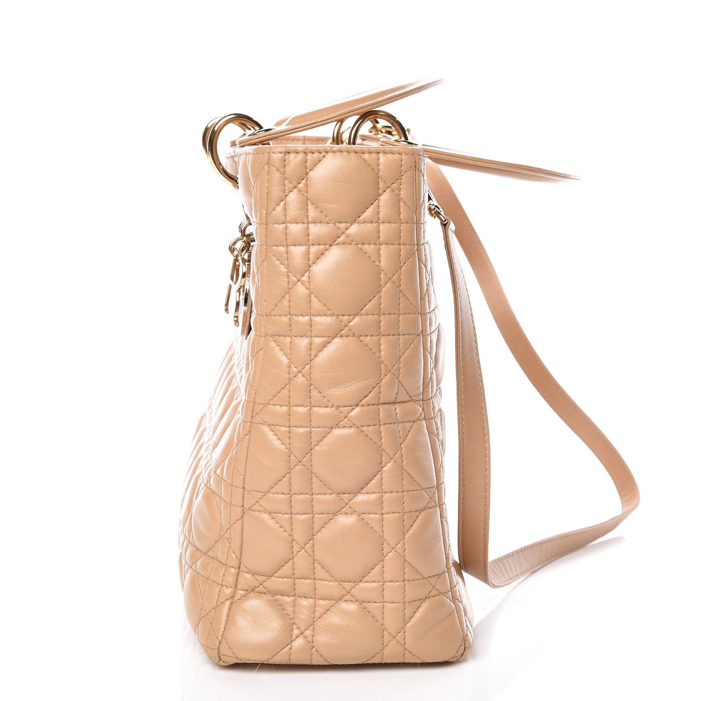 Lambskin Cannage Large Lady Dior Beige
