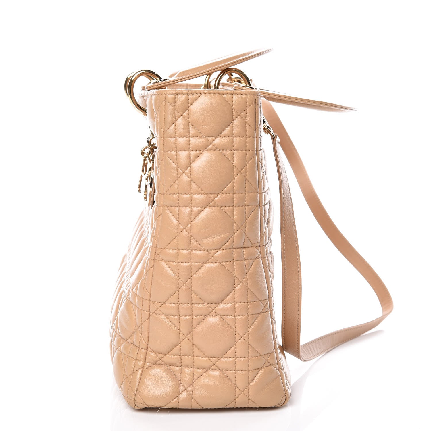Christian Dior Lambskin Cannage Large Lady Dior Beige 15 of 15