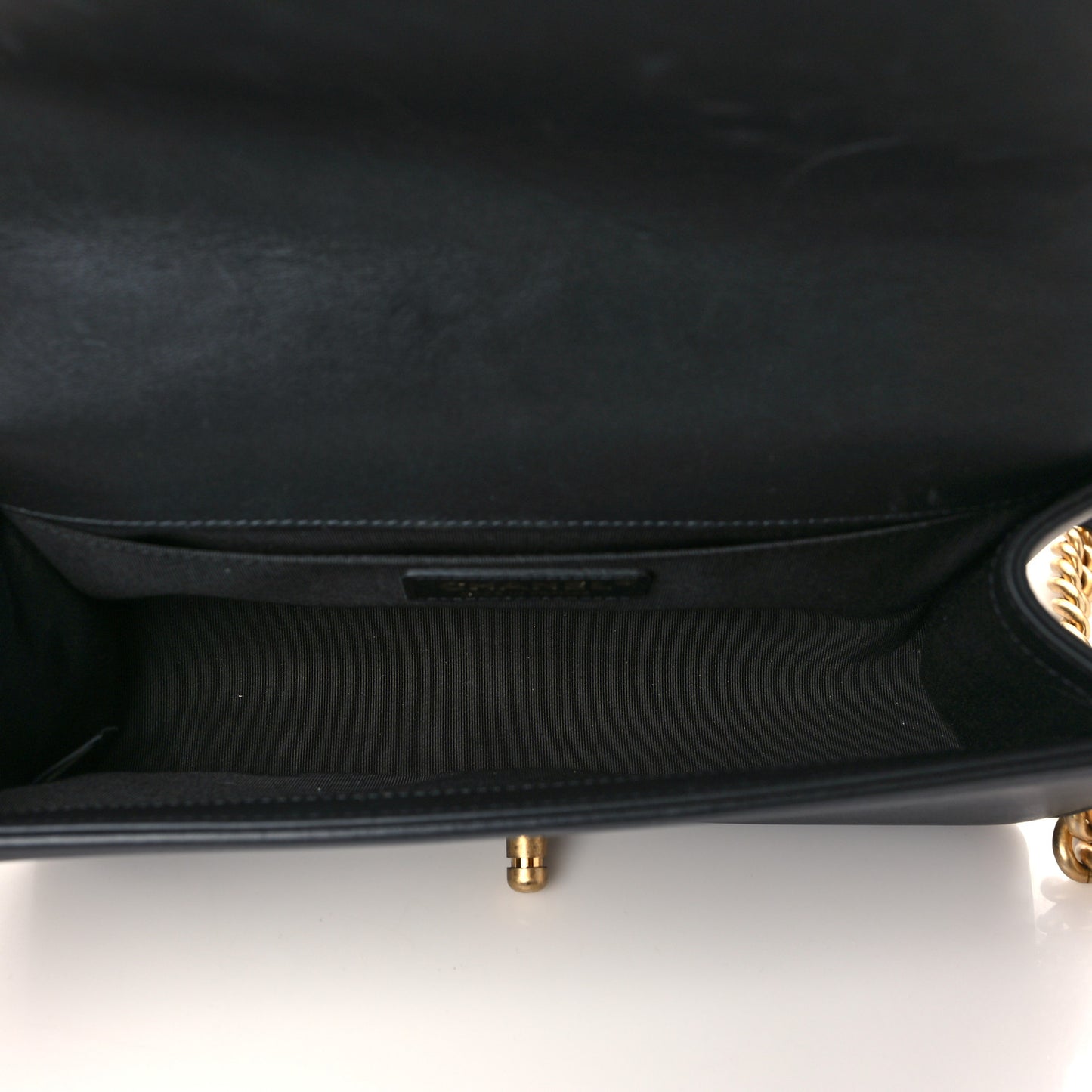 Calfskin Medium Boy Logo Top Handle Flap Black