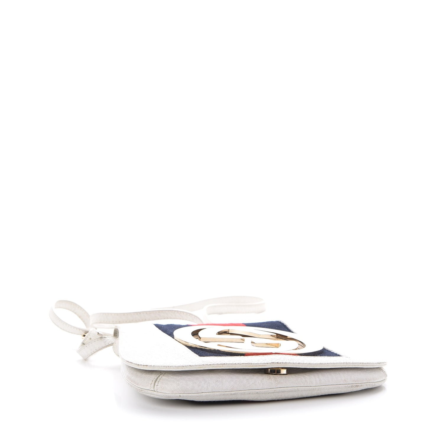 Calfskin Web Small Blondie Shoulder Bag White