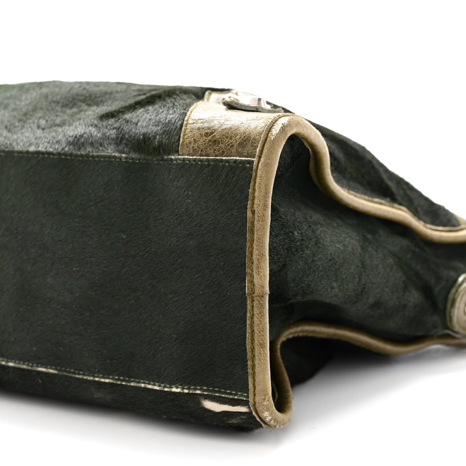 Balenciaga Agneau Pony Hair Classic Silver Hardware City Olive 9 of 19