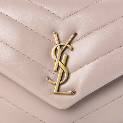 Saint Laurent Calfskin Y Quilted Monogram Small Loulou Chain Satchel Taupe Sable 9 of 13