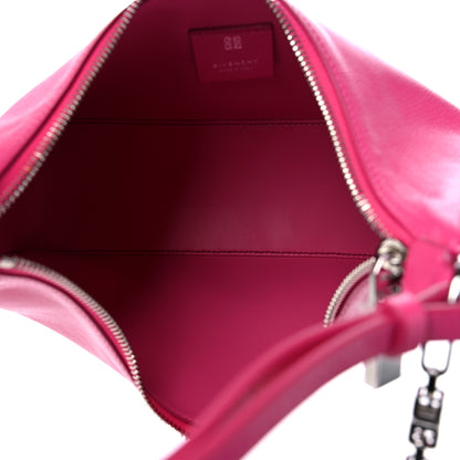 Givenchy Tumbled Calfskin Small Moon Cut Out Shoulder Bag Neon Pink 5 of 9