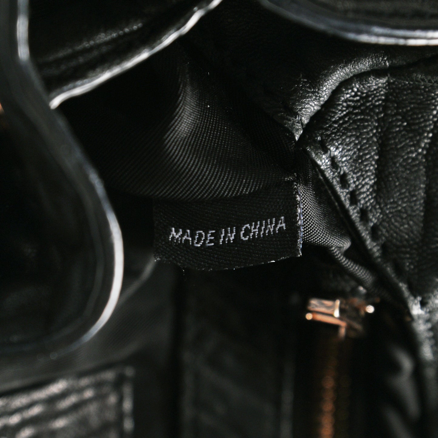 Pebbled Lambskin Diego Bucket Black Rose Gold Hardware