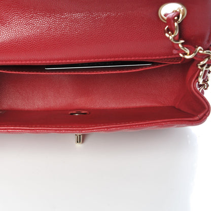 Chanel Caviar Chevron Quilted Mini Rectangular Flap Dark Red 5 of 8