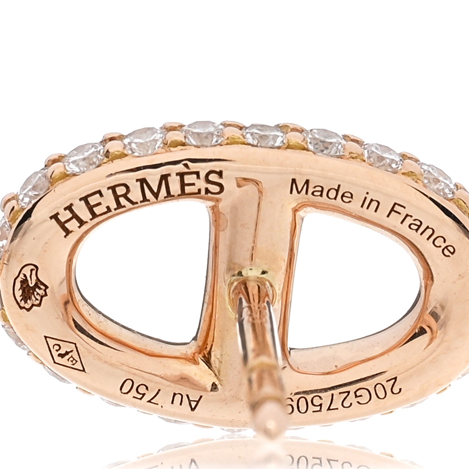 Hermes 18K Rose Gold Diamond New Farandole Earrings 4 of 4
