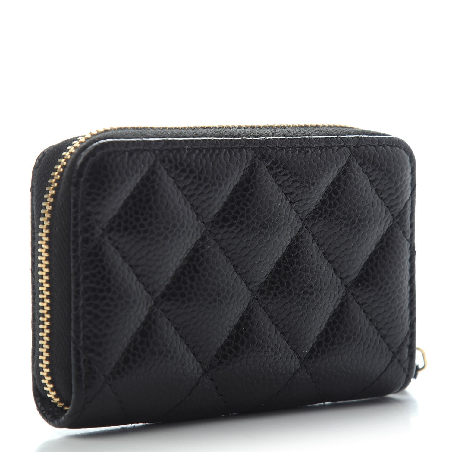Chanel Caviar Quilted Zip Coin Purse Black 2 of 4