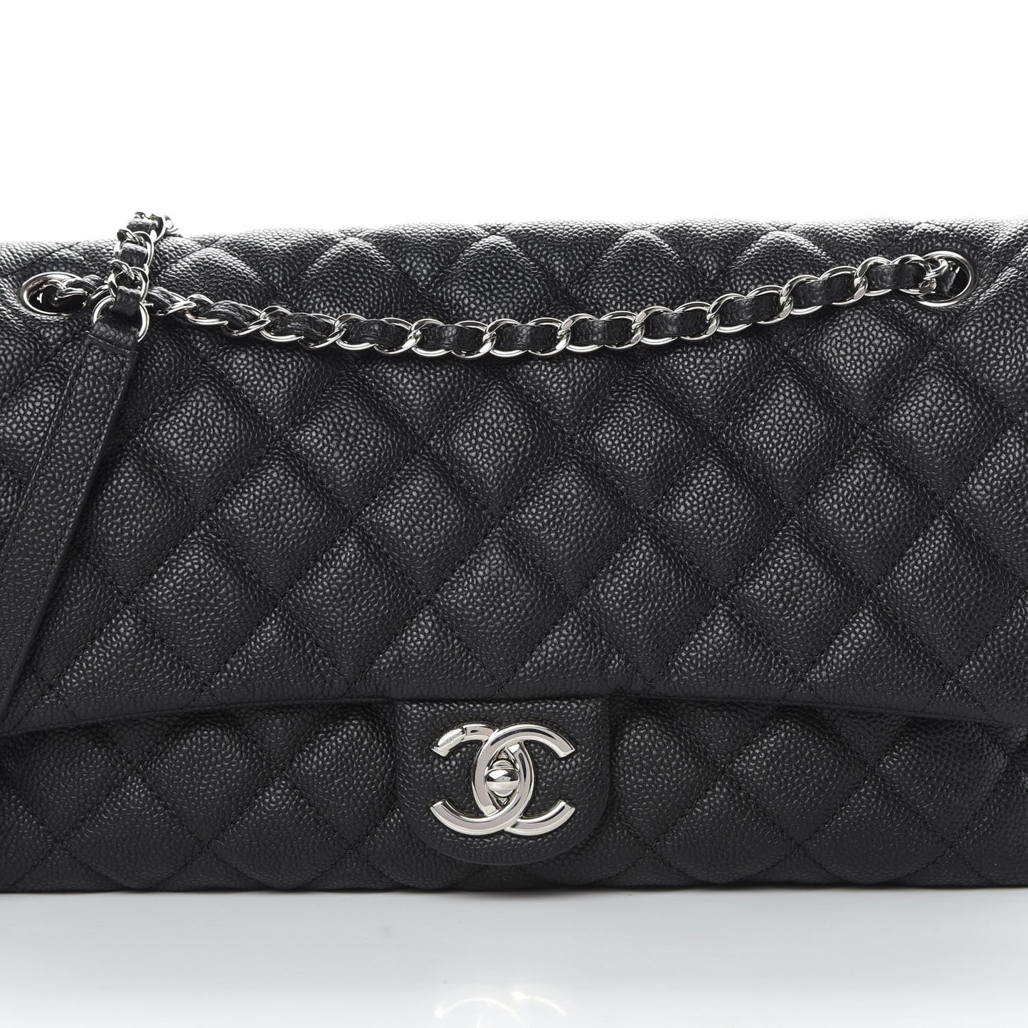 Caviar Quilted Jumbo Easy Flap Black