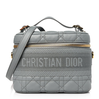 Christian Dior Lambskin Cannage Small Diortravel Vanity Case Grey 1 of 10