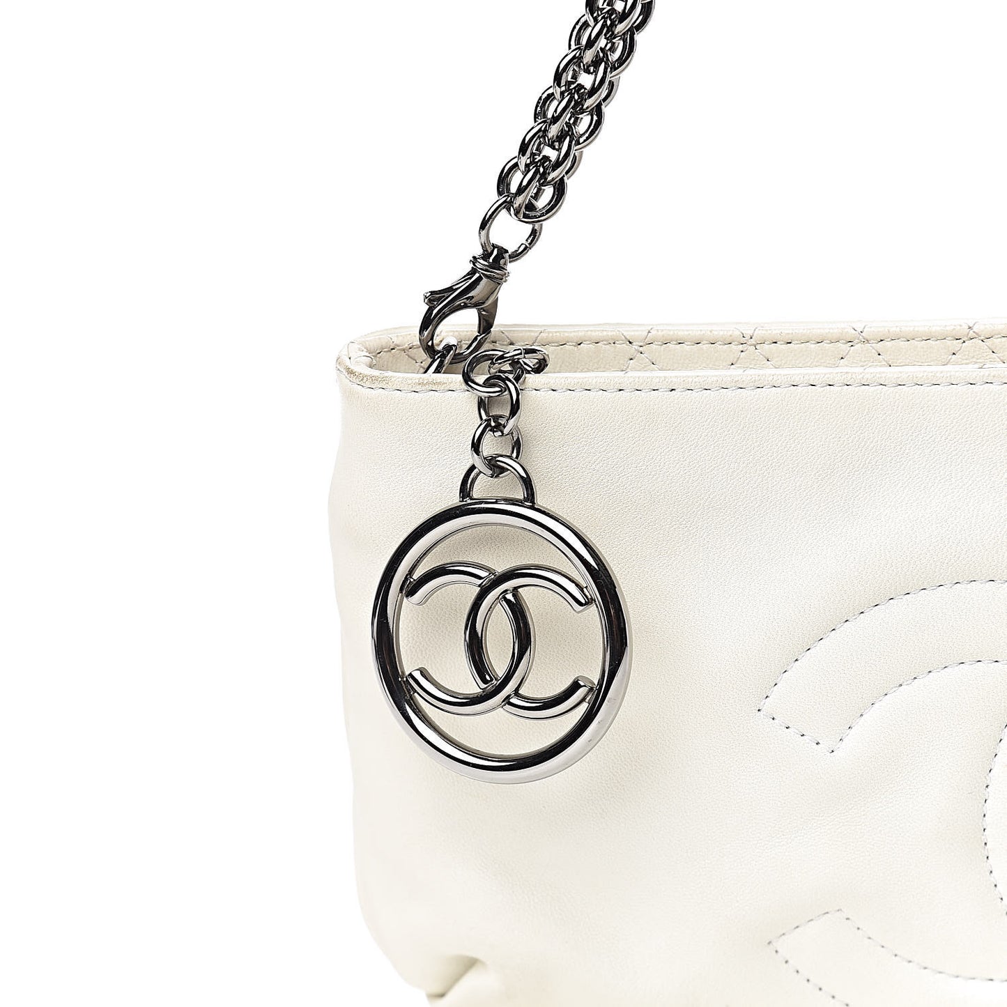 Lambskin Soft and Chain Pochette White