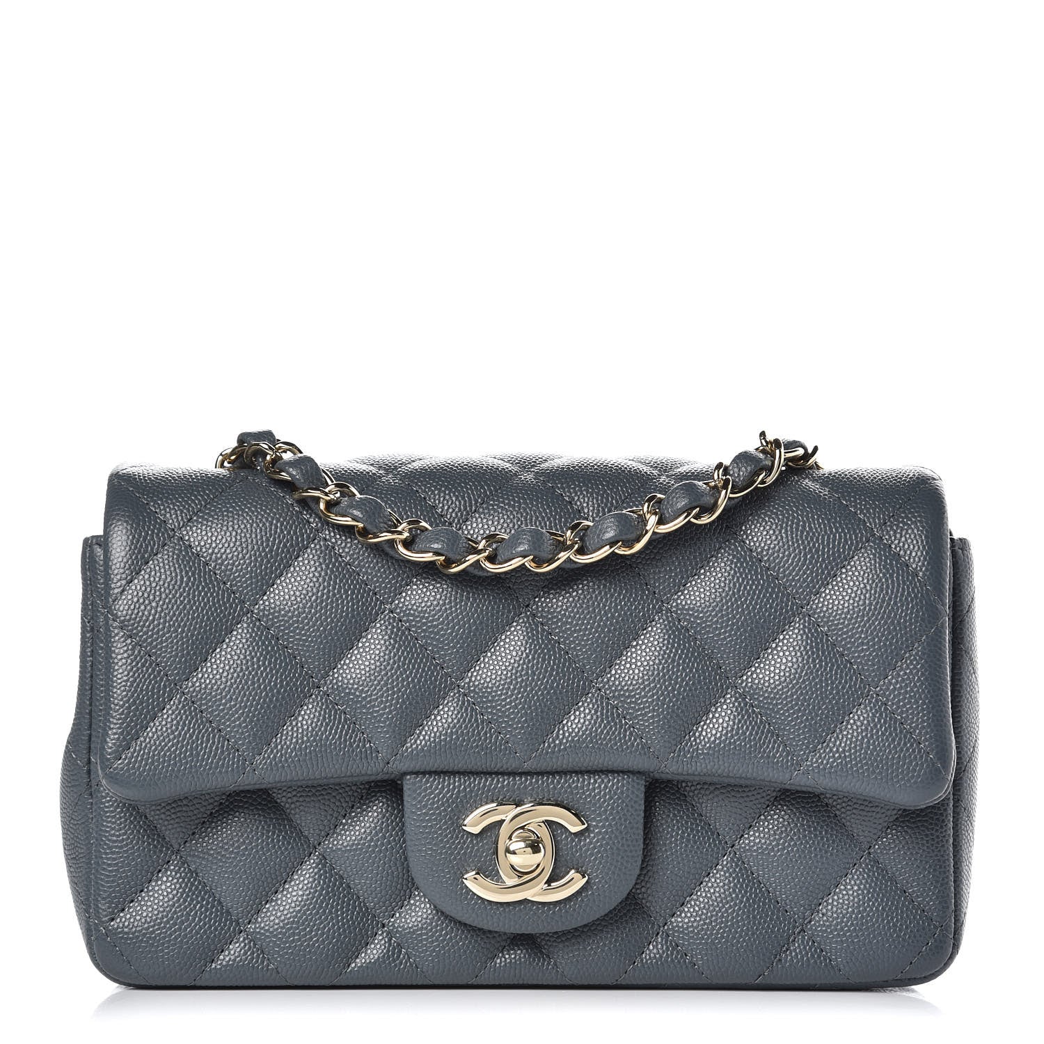 Chanel Caviar Quilted Mini Rectangular Flap Dark Grey 1 of 8