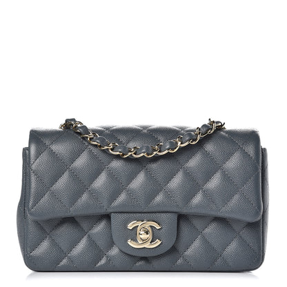 Chanel Caviar Quilted Mini Rectangular Flap Dark Grey 1 of 8