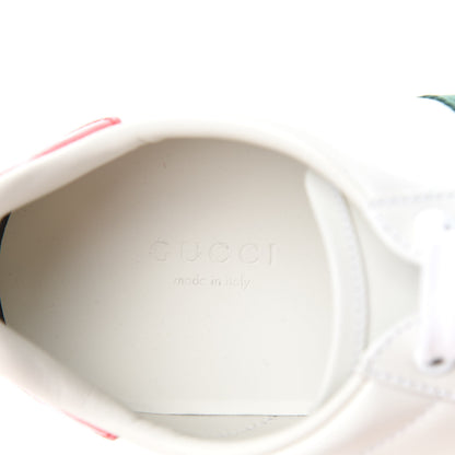 Gucci Calfskin Ayers Bee Embroidered Womens Ace Sneakers 38 White Green 8 of 9