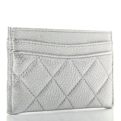 Chanel Metallic Lambskin Quilted Card Holder Silver 3 of 8