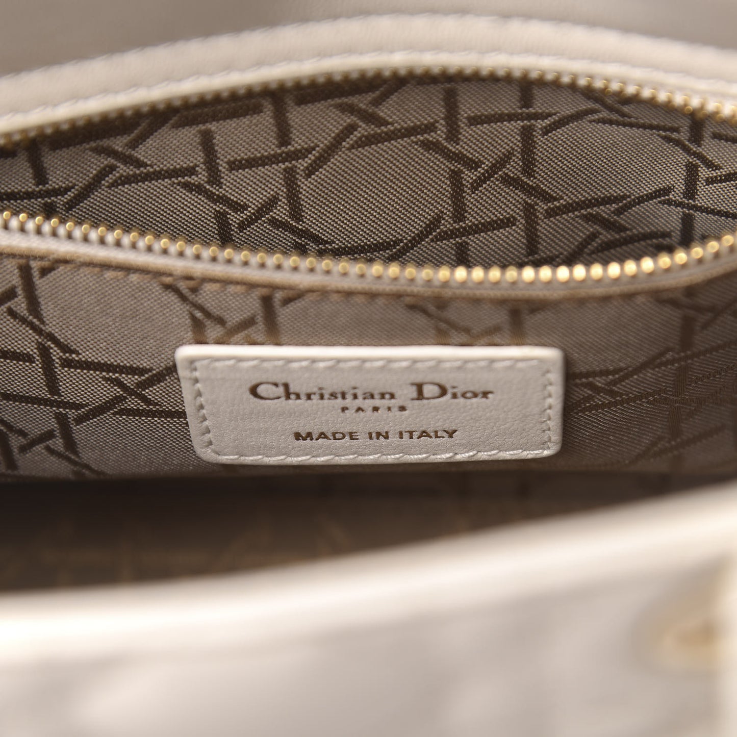 Lambskin Cannage Small My ABCDior Lady Dior White