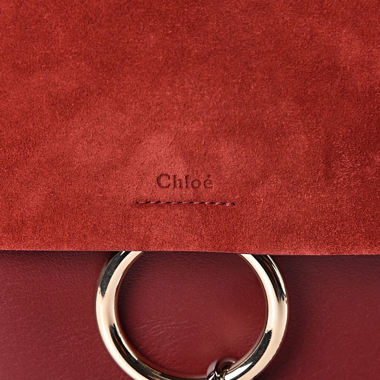 Chloe Calfskin Suede Medium Faye Shoulder Bag Plum Purple 11 of 11