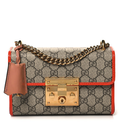 Gucci GG Supreme Monogram Patent Small Padlock Shoulder Bag Multicolor 1 of 12