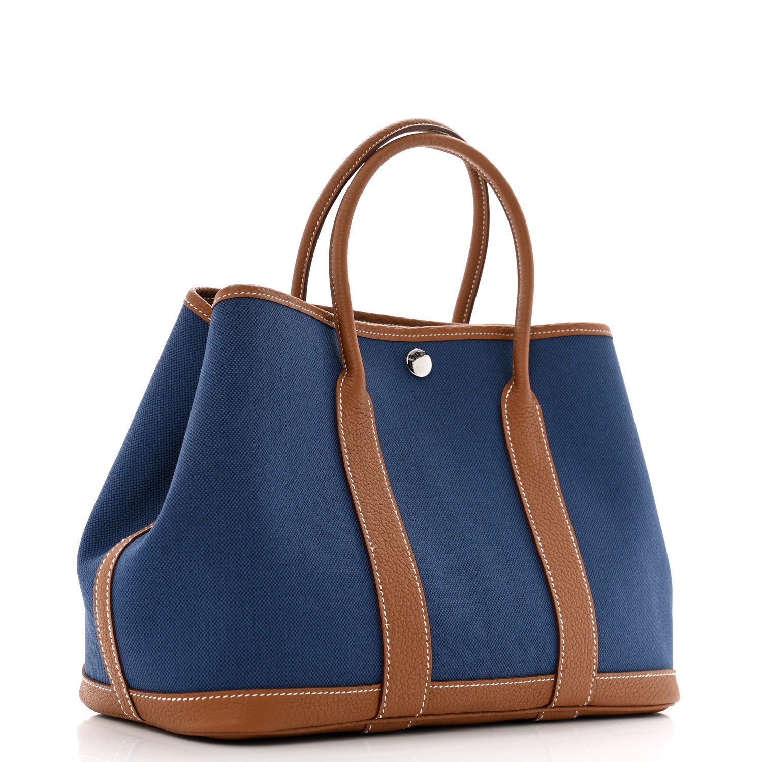 Hermes Toile Militaire Vache Country Garden Party Tote 30 Bleu France Gold 3 of 10