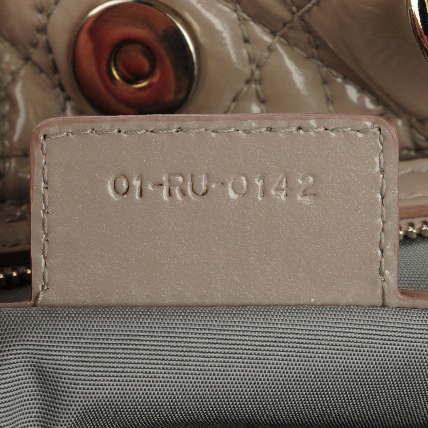 Christian Dior Patent Cannage Large Dior Soft Shopping Tote Grey 7 of 8