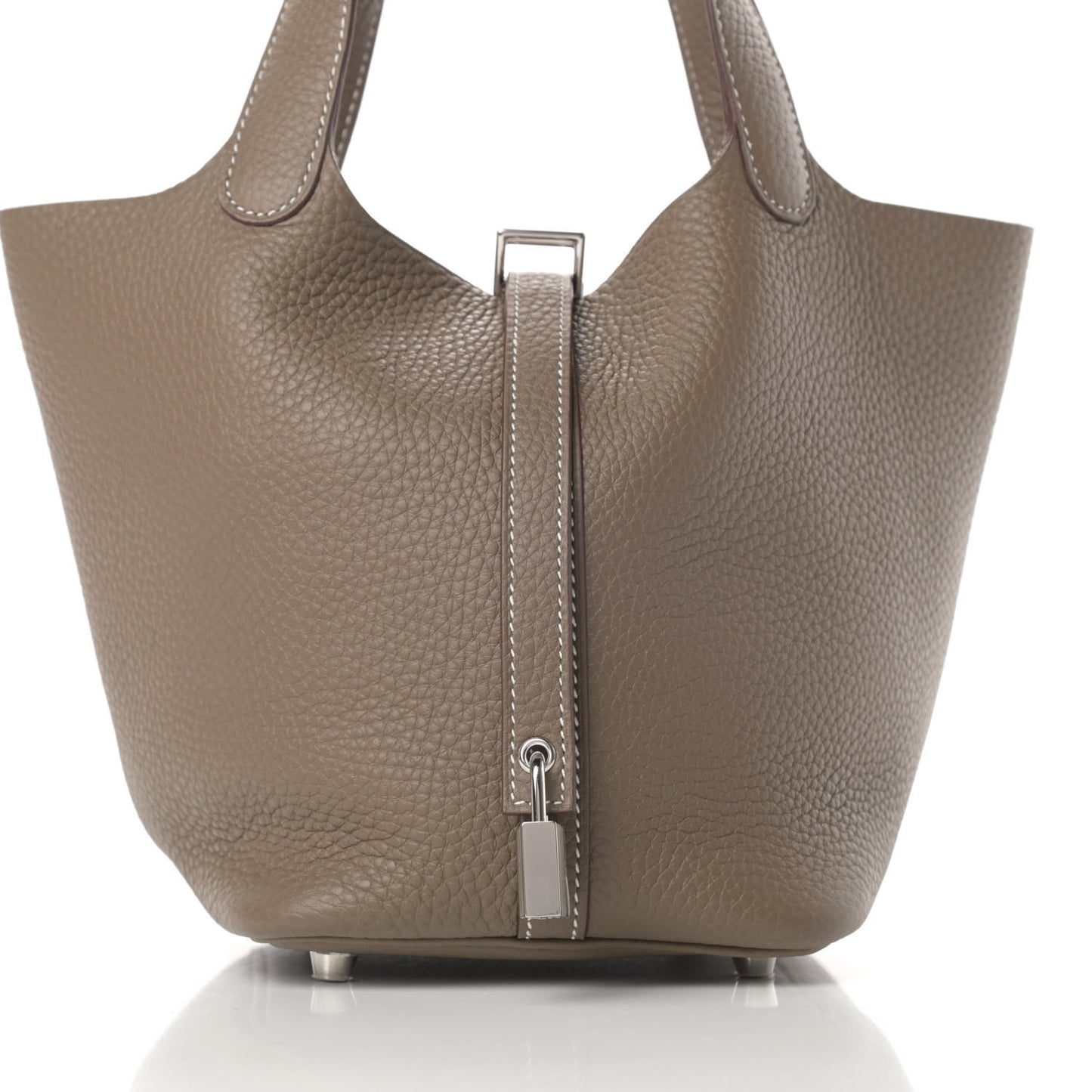 Taurillon Clemence Picotin Lock 18 PM Etoupe