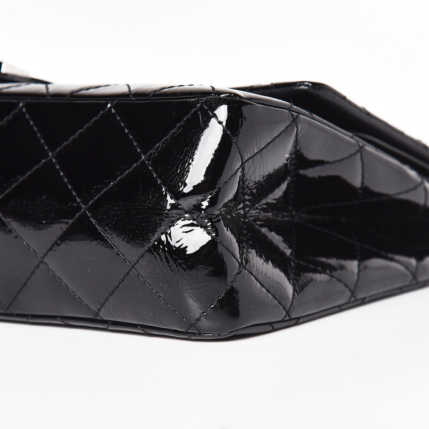 Distressed Patent Quilted 2.55 Reissue 227 Flap Black