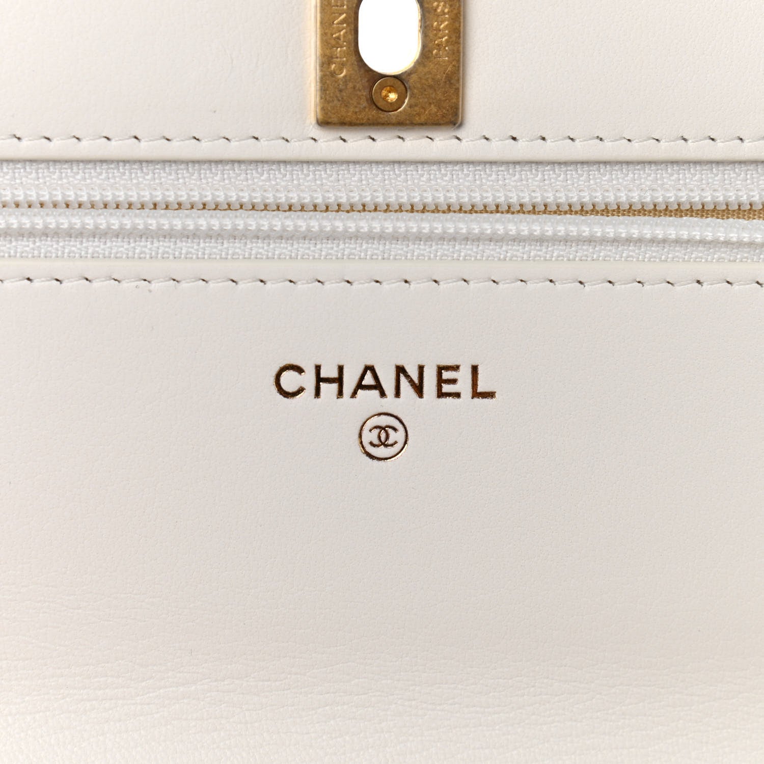 Chanel Lambskin Quilted CC Pearl Crush Wallet on Chain WOC White 9 of 23