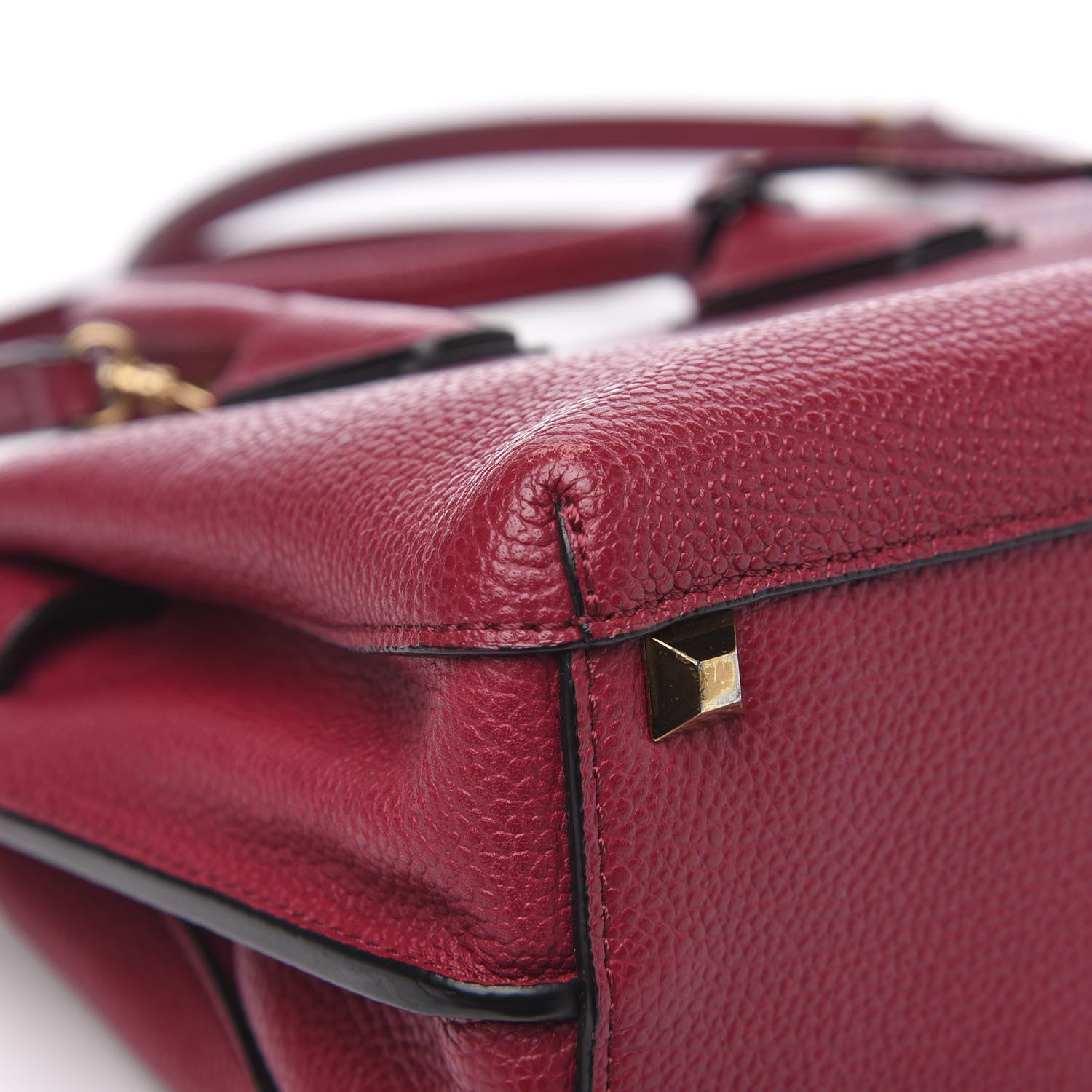 MCM Grained Calfskin Mini Milla Tote Burgundy 9 of 11