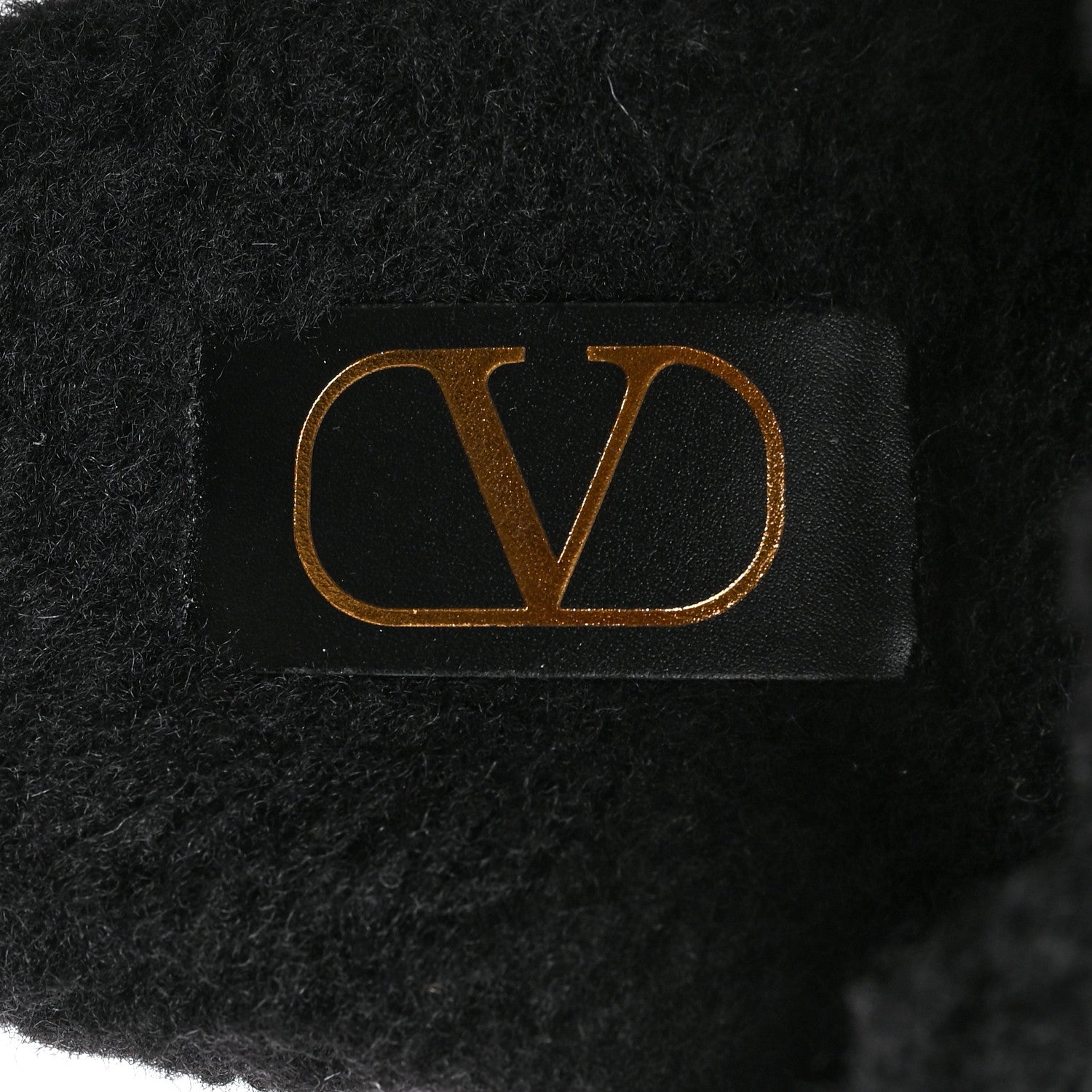 Valentino Garavani Shearling Roman Stud 5mm Slide Sandals 37 Black 7 of 8