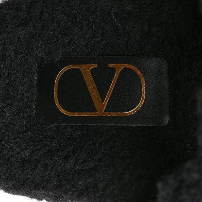 Valentino Garavani Shearling Roman Stud 5mm Slide Sandals 37 Black 7 of 8