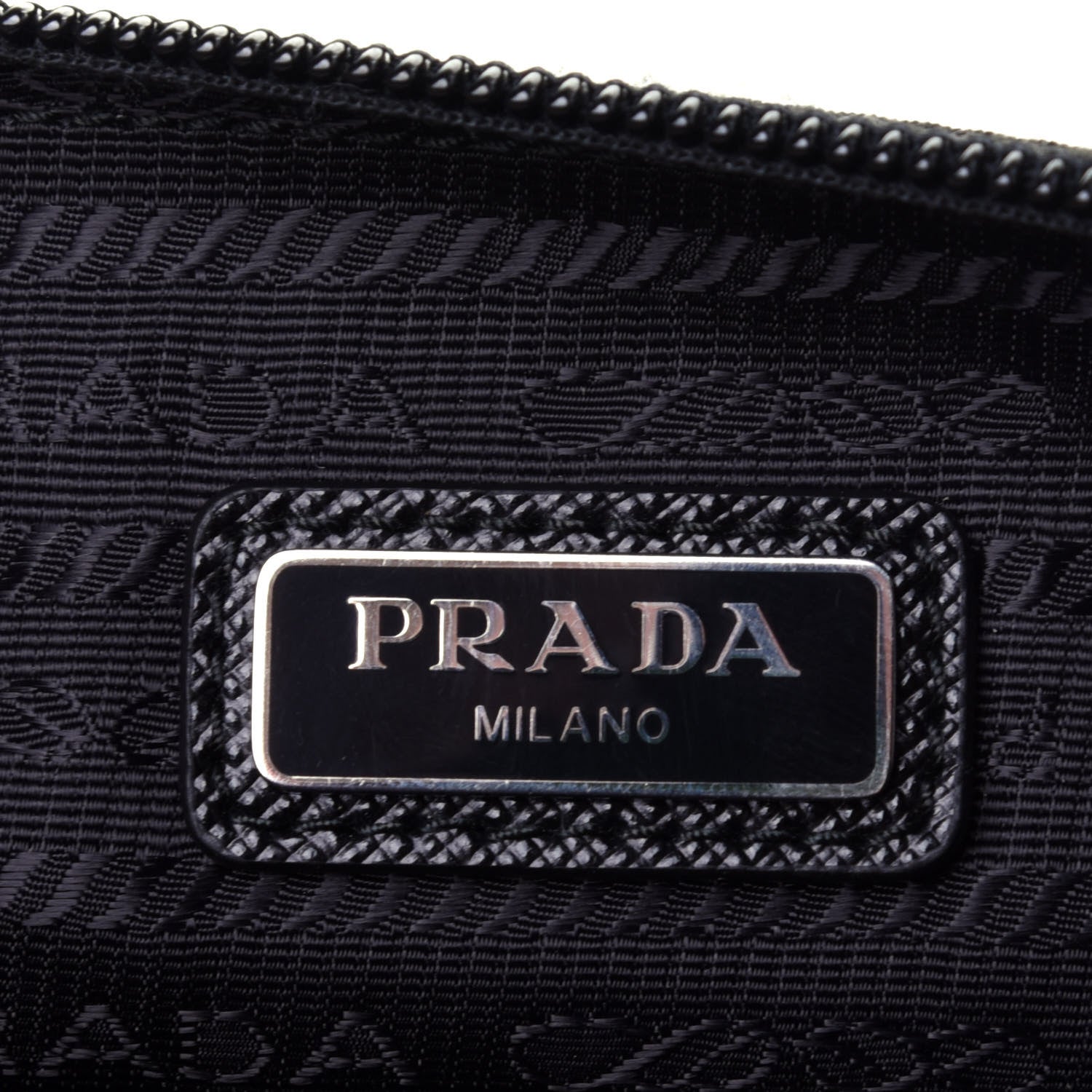 Prada Tessuto Nylon Saffiano Patch Camouflage Pouch Blue Grey Black 7 of 11