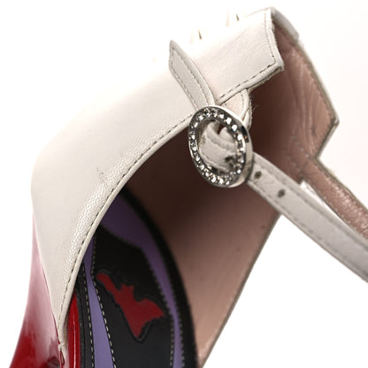 Gucci Calfskin Crystal GG Bow Sadie Spike Ankle Strap d'Orsay High Heel Pumps 35.5 White 13 of 14
