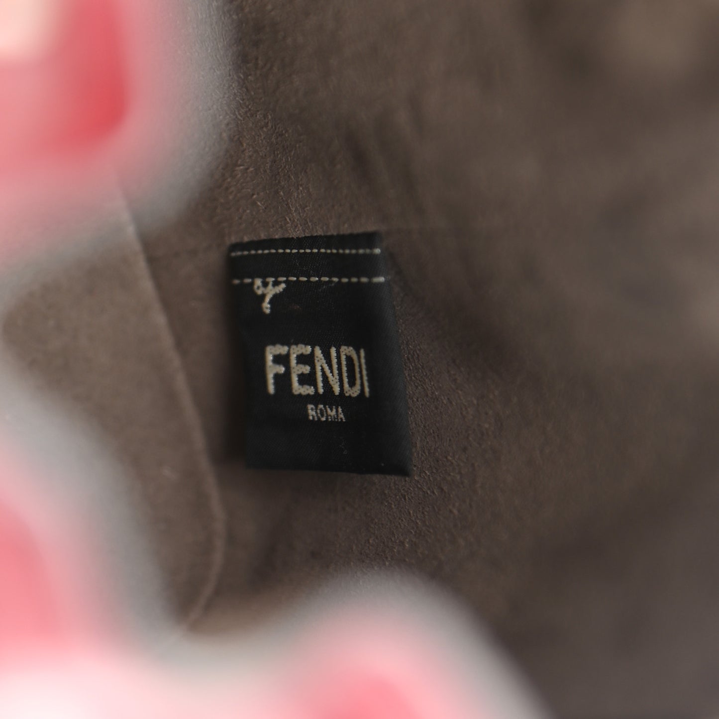 Vitello Liberty F is Fendi FF 1974 Embossed Mini Mon Tresor Bucket Bag Fragola
