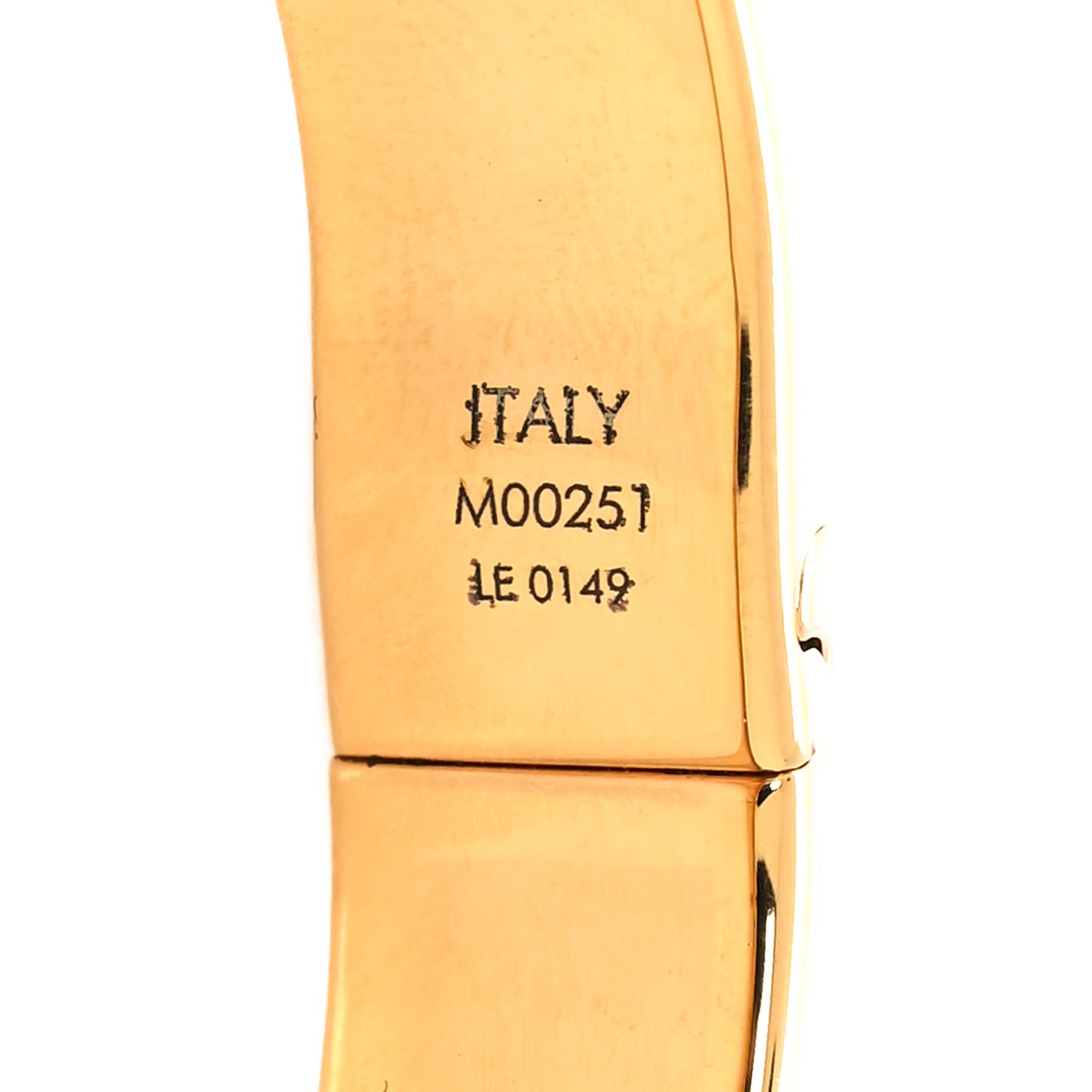 LOUIS VUITTON Brass Monogram Nanogram Cuff S Gold