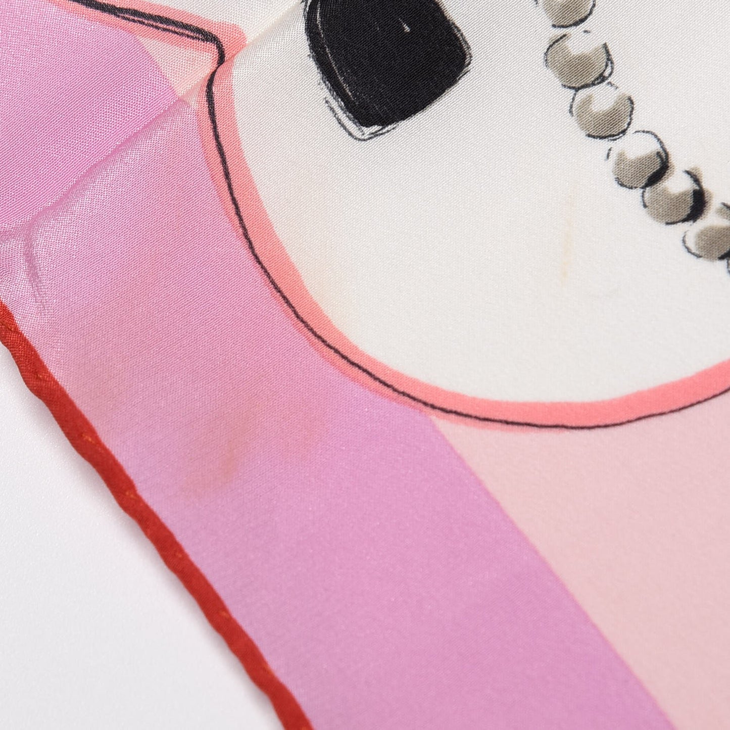 Silk CC Heart Square Scarf Pink