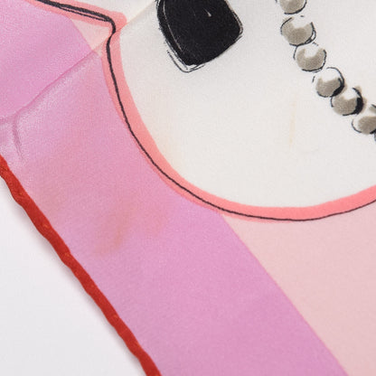 Chanel Silk CC Heart Square Scarf Pink 7 of 10