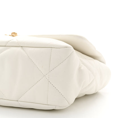Chanel Goatskin Quilted Large Chanel 19 Flap White 10 of 15